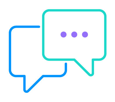 Ilustração de dois balões de conversa.